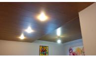 Потолок МДФ панели - 2 уровня, встроенные светильники